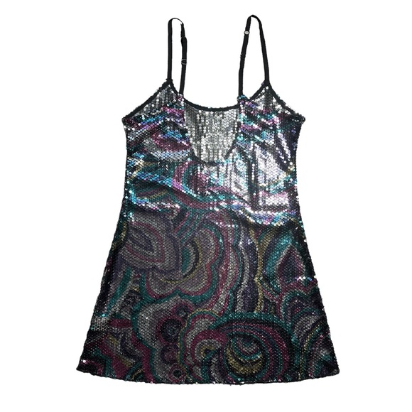 Free People Intimate Mesh Sequin Slip Dress US M - Picture 10 of 10
